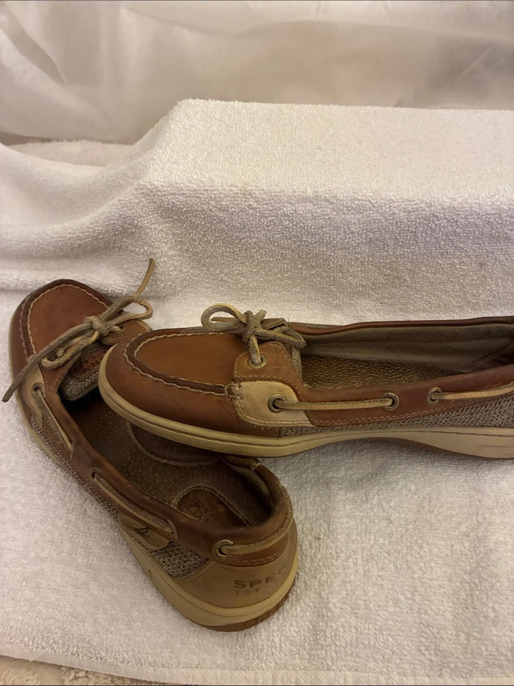 Sperry Top-Sider Angelfish Two-Tone Brown Leather Boat Shoes